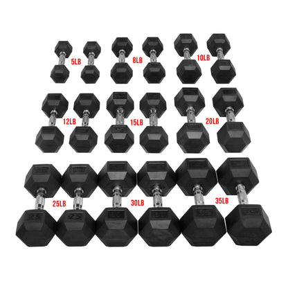 Rubber Hex Dumbbell Sets